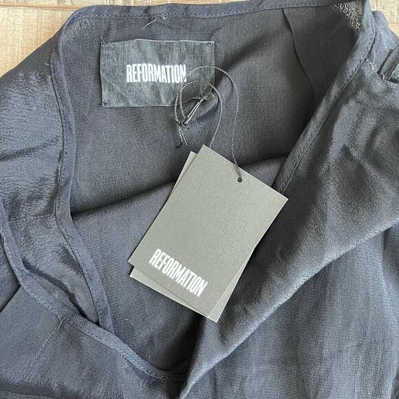 Reformation Clifton Black Wrap Skirt Size S - Picture 2 of 5